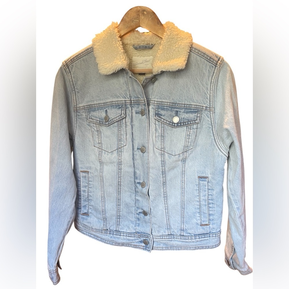 Universal Thread Light Blue Sherpa-Collar Jean Jacket Small NWT
